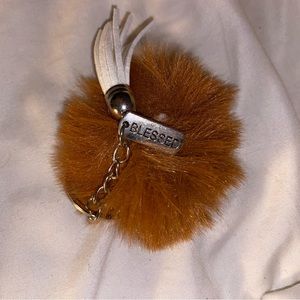 handmade brown blessed keychain